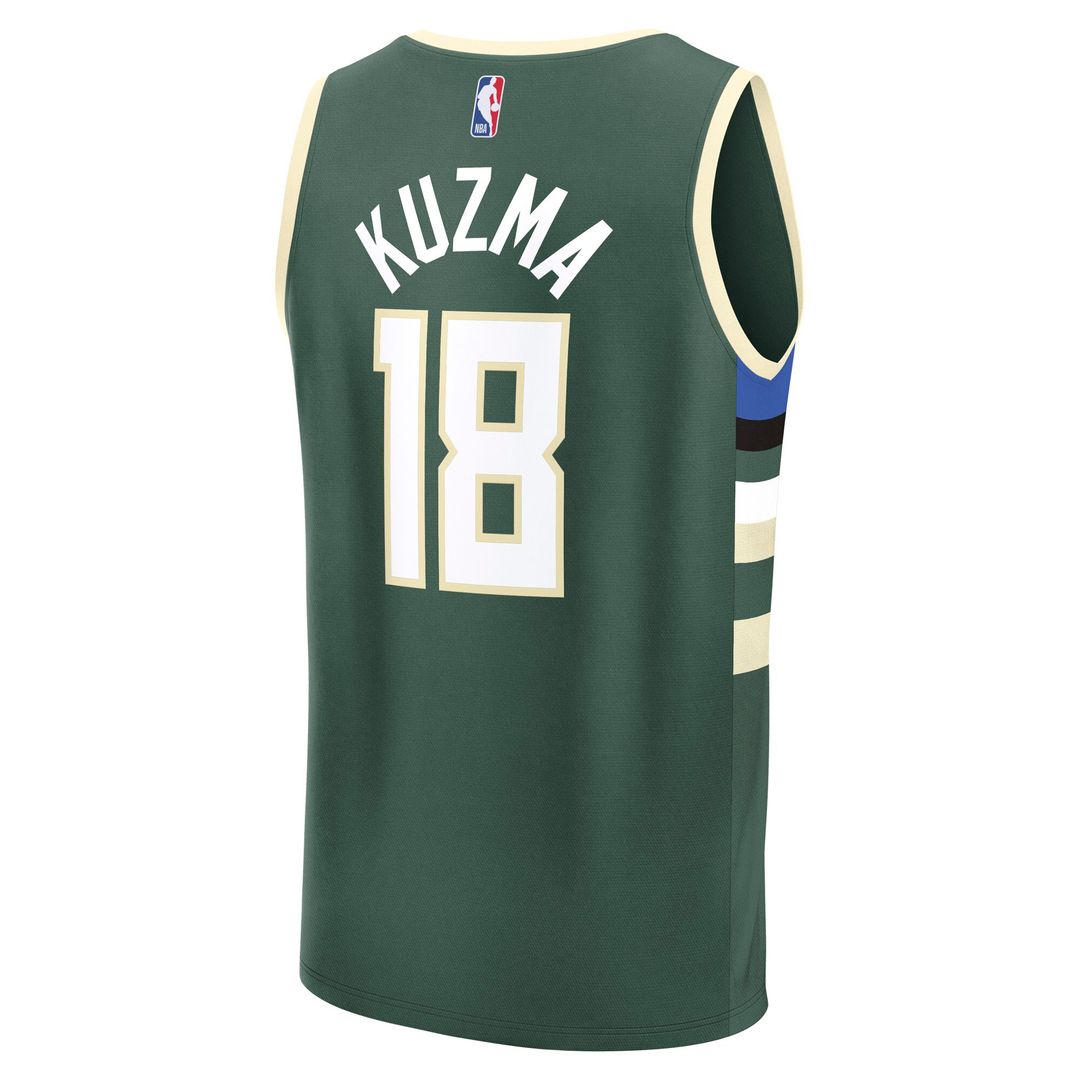 Kyle Kuzma Milwaukee Bucks Fanatics Fast Break Replica Player Jersey - Icon Edition - Hunter Green Official NBA Team Apparel Basketball Fan Gear