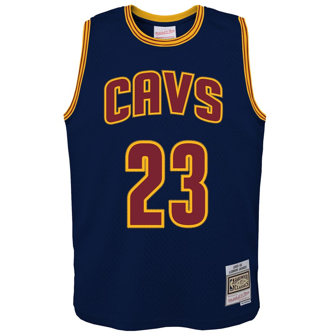 LeBron James Cleveland Cavaliers Mitchell & Ness Youth 2015/16 Hardwood Classics Swingman Jersey - Navy Official NBA Team Apparel Basketball Fan Gear