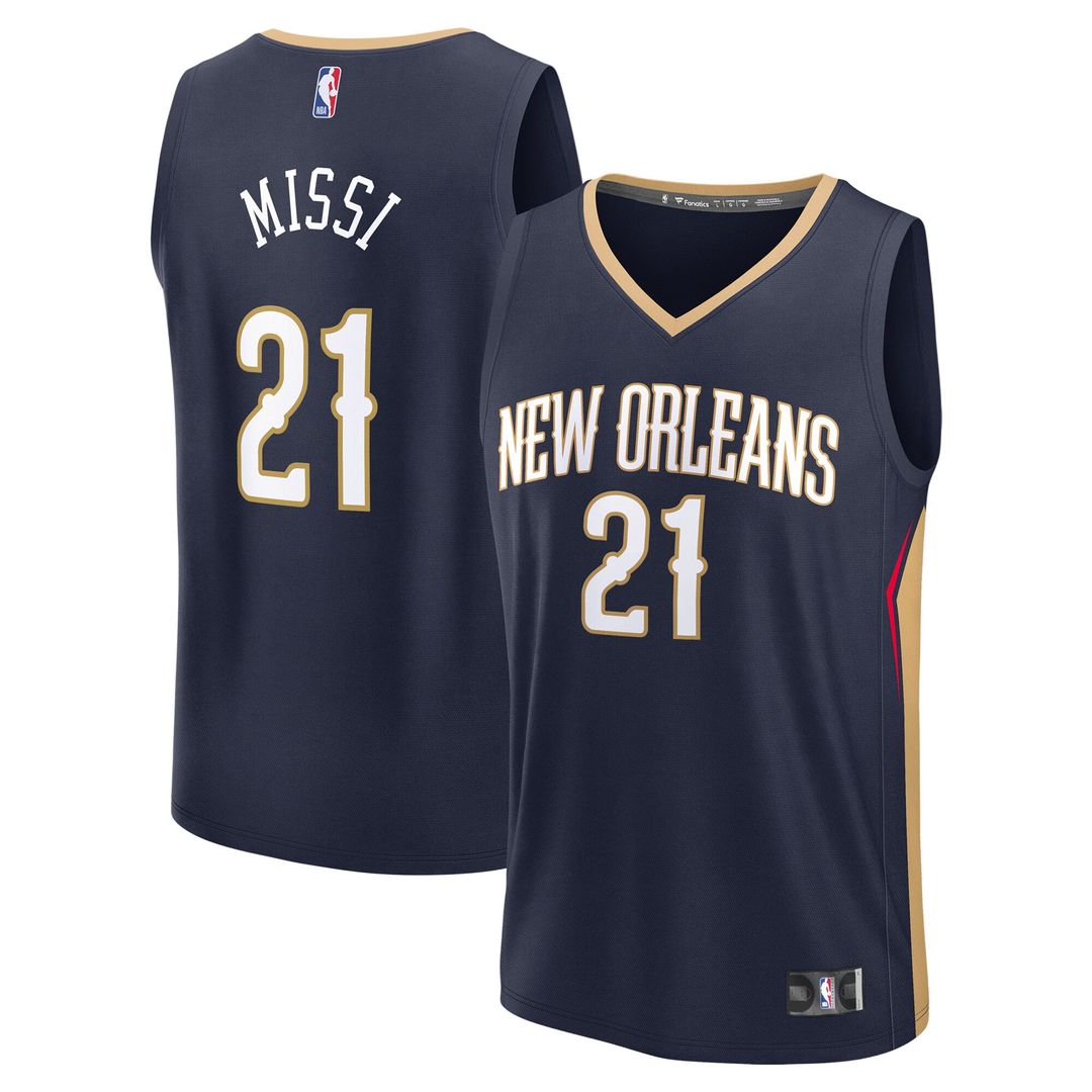Yves Missi New Orleans Pelicans Fanatics 2024 NBA Draft Fast Break Player Jersey - Icon Edition - Navy Official NBA Team Apparel Basketball Fan Gear