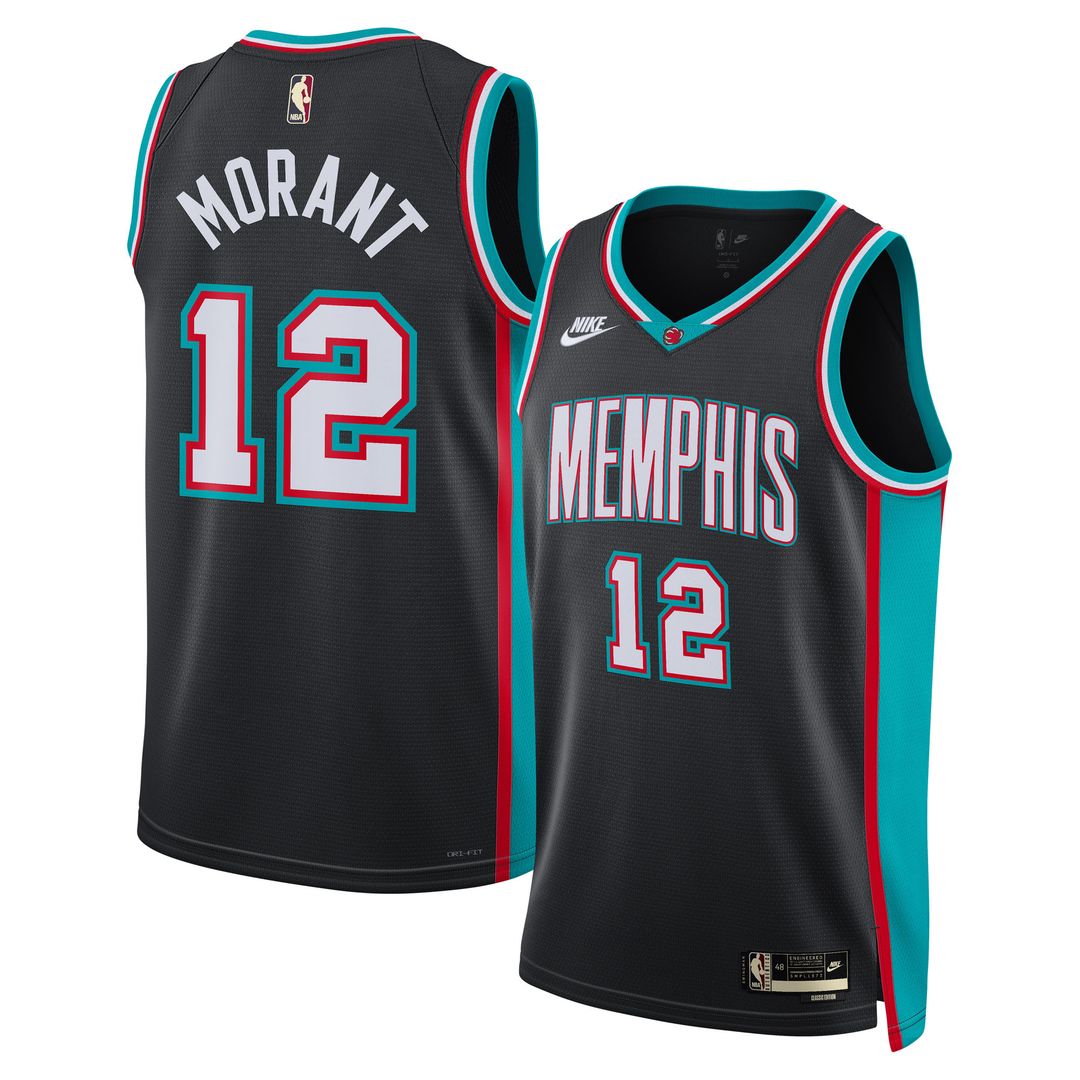 Ja Morant Memphis Grizzlies Nike Unisex Swingman Jersey - Classic Edition - Black Official NBA Team Apparel Basketball Fan Gear