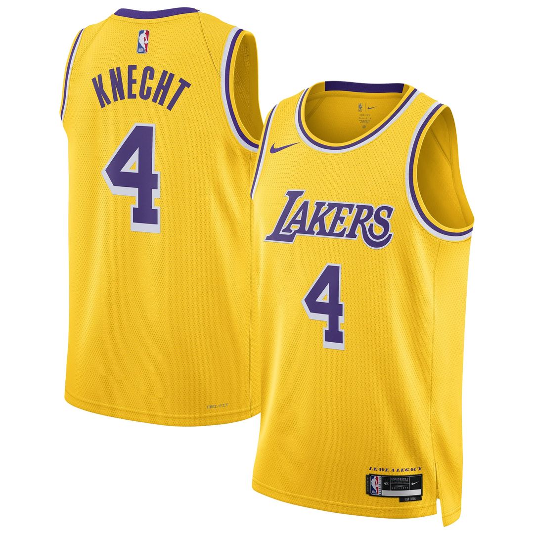 Dalton Knecht Los Angeles Lakers Nike Unisex Swingman Jersey - Gold Official NBA Team Apparel Basketball Fan Gear