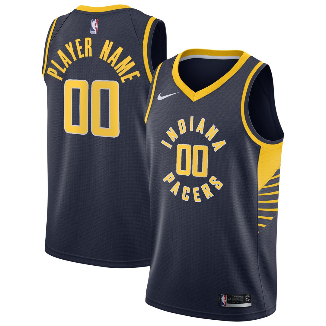 Indiana Pacers Nike 2020/21 Swingman Custom Jersey - Icon Edition - Navy Official NBA Team Apparel Basketball Fan Gear