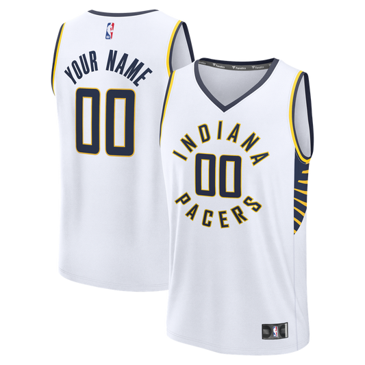 Indiana Pacers Fanatics Fast Break Custom Jersey - Icon Edition - White Official NBA Team Apparel Basketball Fan Gear