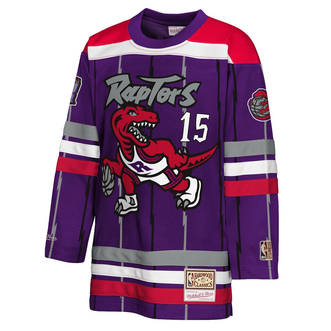 Vince Carter Toronto Raptors Mitchell & Ness Youth Maxxed Out 2.0 Fashion Hockey Jersey - Purple Official NBA Team Apparel Basketball Fan Gear