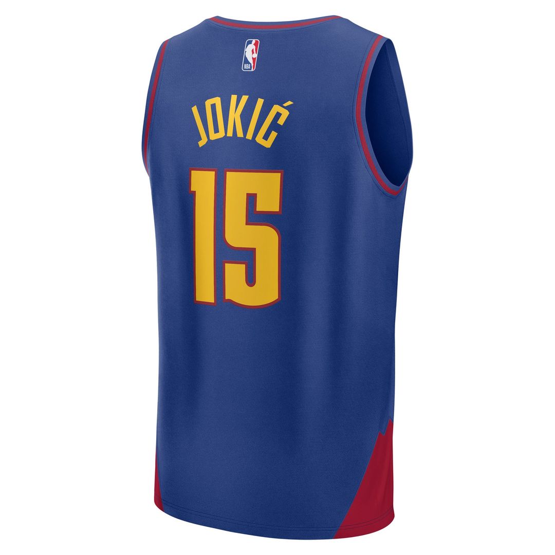 Nikola Jokic Denver Nuggets Fanatics Fast Break Replica Player Jersey - Statement Edition - Blue Official NBA Team Apparel Basketball Fan Gear