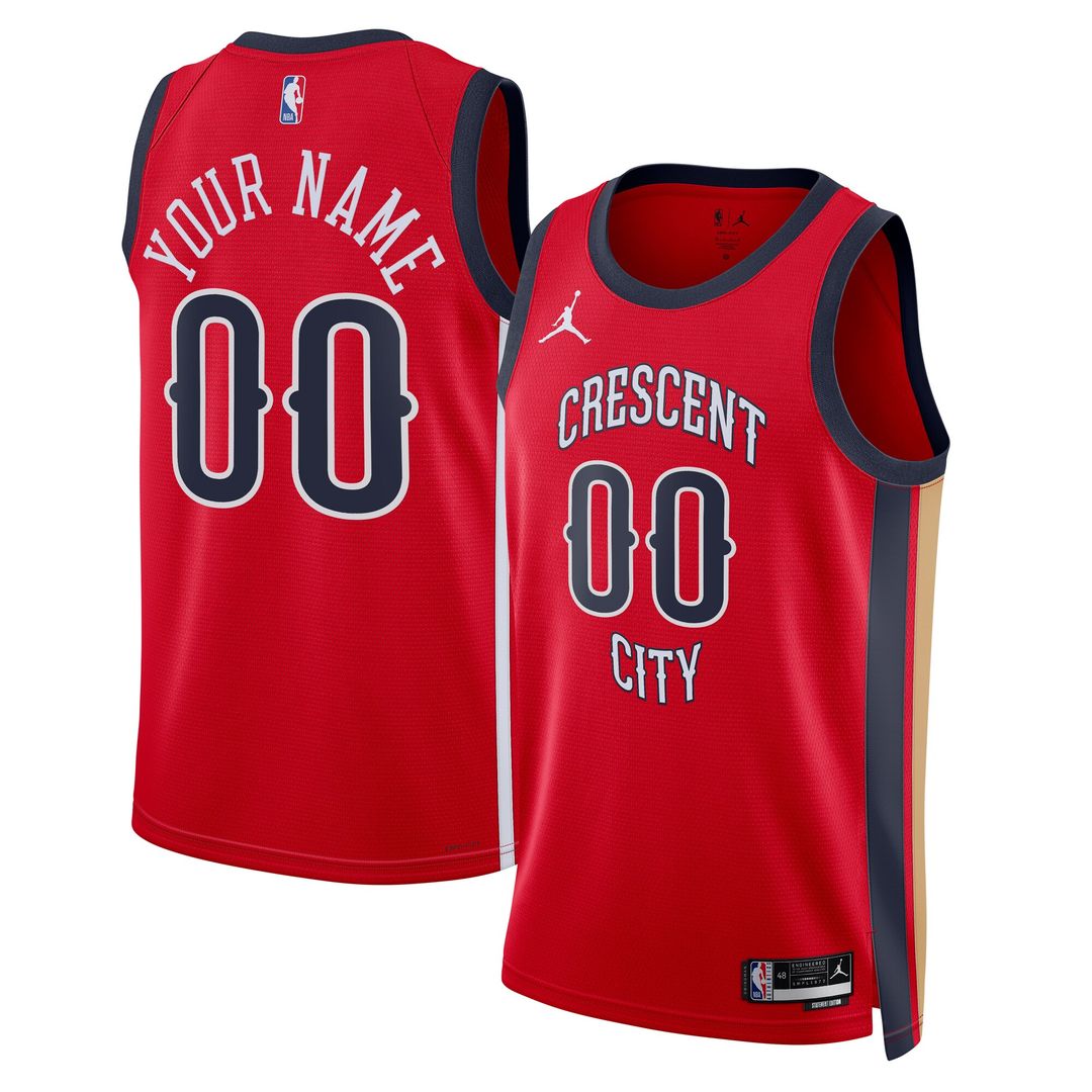 New Orleans Pelicans Jordan Brand Unisex Swingman Custom Jersey - Red - Statement Edition Official NBA Team Apparel Basketball Fan Gear