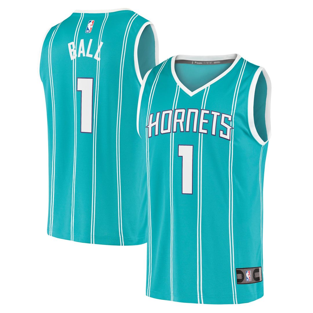 LaMelo Ball Charlotte Hornets Fanatics Fast Break Replica Jersey - Icon Edition - Teal Official NBA Team Apparel Basketball Fan Gear