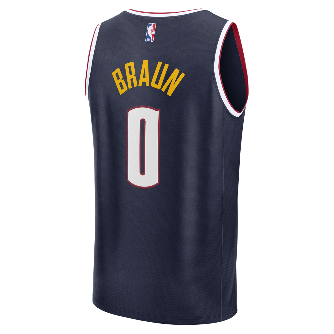 Christian Braun Denver Nuggets Fanatics Fast Break Replica Jersey - Icon Edition - Navy Official NBA Team Apparel Basketball Fan Gear