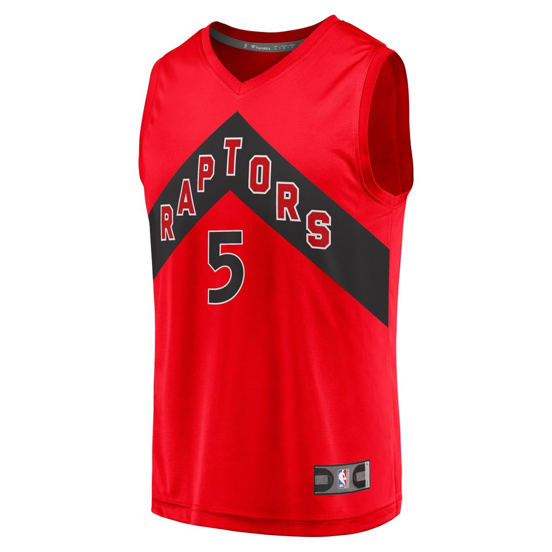 Immanuel Quickley Toronto Raptors Fanatics Fast Break Player Jersey - Icon Edition - Red Official NBA Team Apparel Basketball Fan Gear
