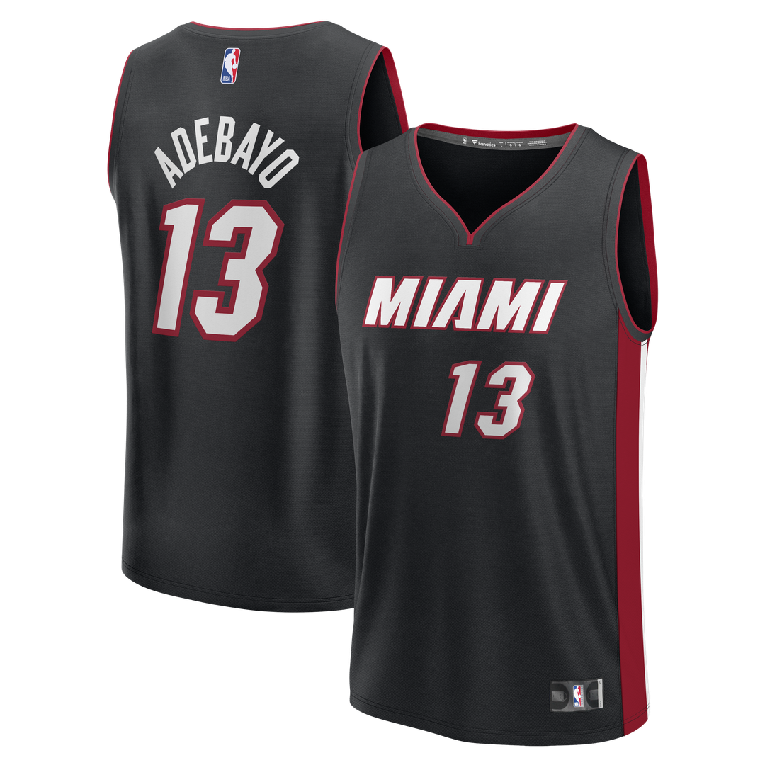 Bam Adebayo Miami Heat Fanatics Fast Break Replica Jersey - Icon Edition - Black Official NBA Team Apparel Basketball Fan Gear