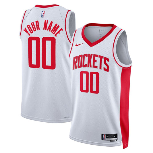Houston Rockets Nike Unisex Swingman Custom Jersey White - Association Edition Official NBA Team Apparel Basketball Fan Gear