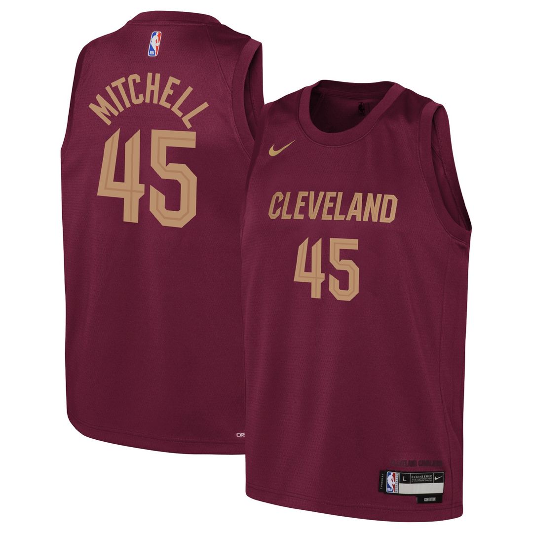 Donovan Mitchell Cleveland Cavaliers Nike Youth Swingman Jersey - Icon Edition - Wine Official NBA Team Apparel Basketball Fan Gear