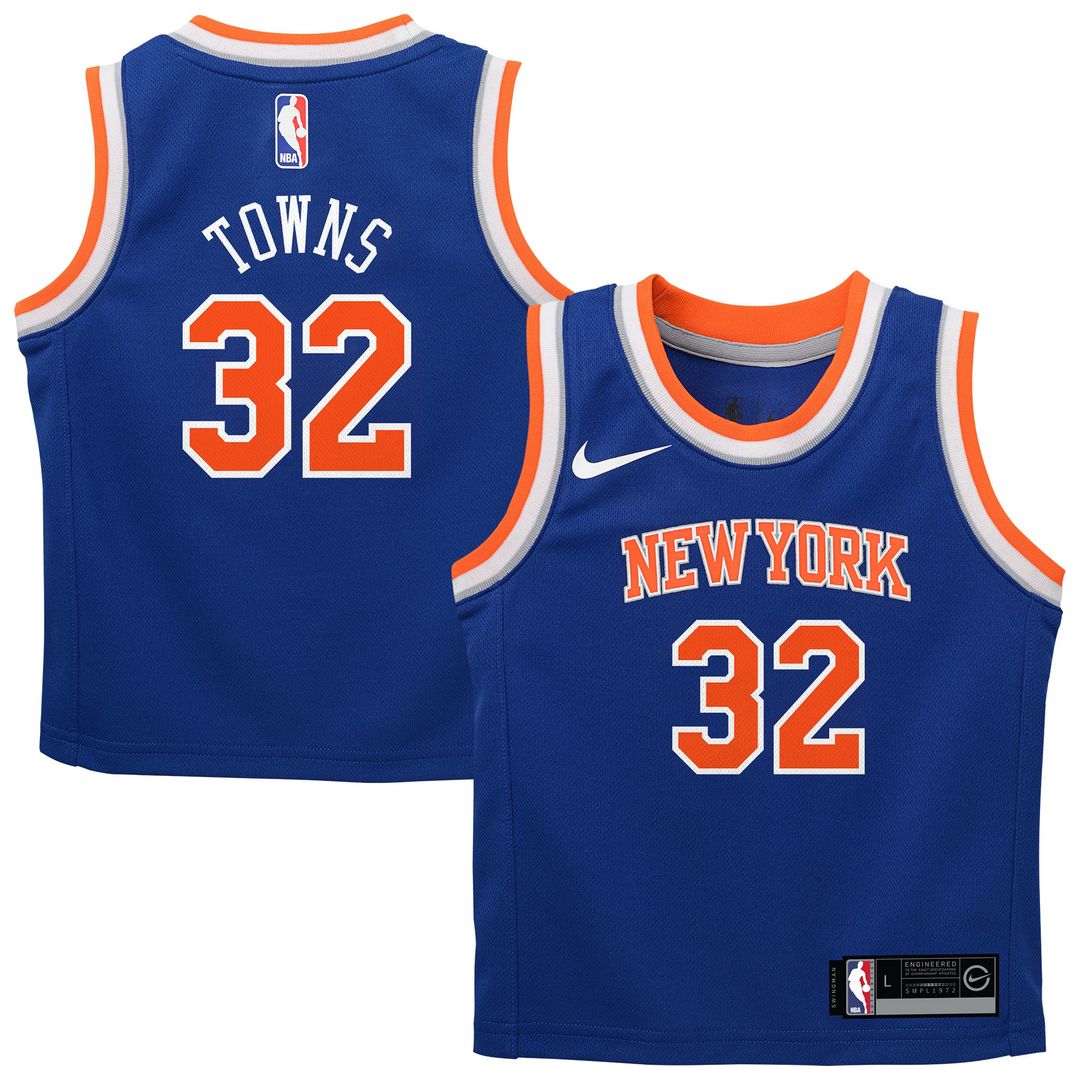 Karl-Anthony Towns New York Knicks Nike Infant Replica Swingman Jersey - Icon Edition - Blue Official NBA Team Apparel Basketball Fan Gear