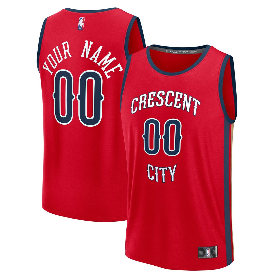 New Orleans Pelicans Fanatics Fast Break Custom Jersey - Icon Edition - Navy Official NBA Team Apparel Basketball Fan Gear