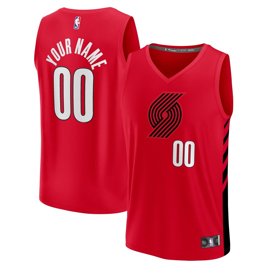Portland Trail Blazers Fanatics Fast Break Custom Replica Jersey - Red - Statement Edition Official NBA Team Apparel Basketball Fan Gear