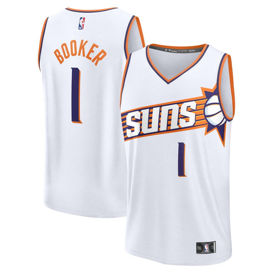 Devin Booker Phoenix Suns Fanatics Fast Break Replica Player Jersey - Association Edition - White Official NBA Team Apparel Basketball Fan Gear