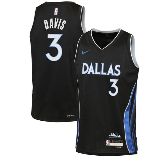 Anthony Davis Dallas Mavericks Nike Youth 2025/26 City Edition Swingman Jersey - Black Official NBA Team Apparel Basketball Fan Gear