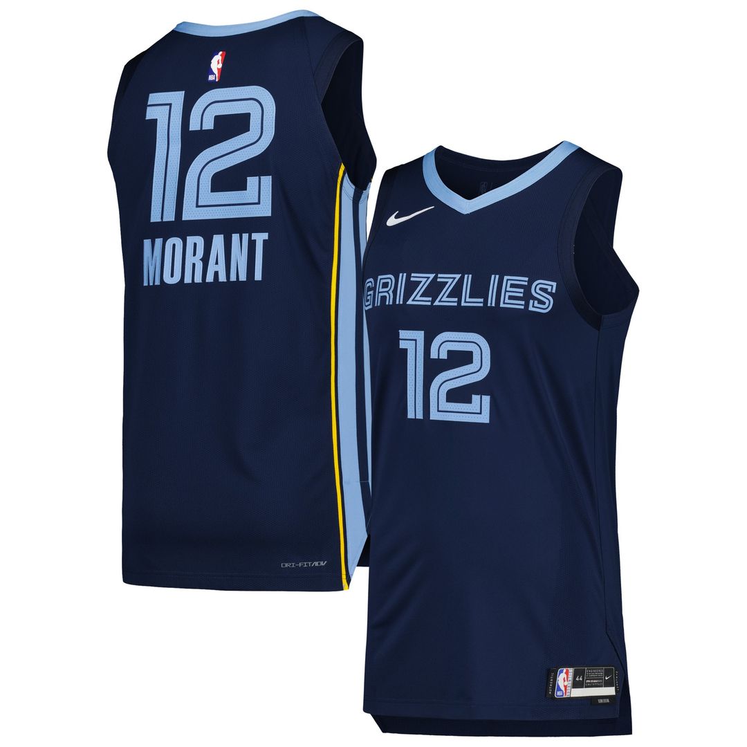 Ja Morant Memphis Grizzlies Nike Authentic Jersey - Icon Edition - Navy Official NBA Team Apparel Basketball Fan Gear