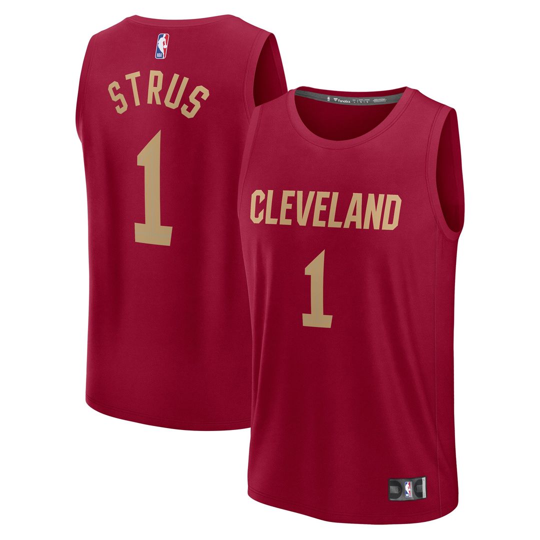 Max Strus Cleveland Cavaliers Fanatics Youth Fast Break Player Jersey - Icon Edition - Wine Official NBA Team Apparel Basketball Fan Gear