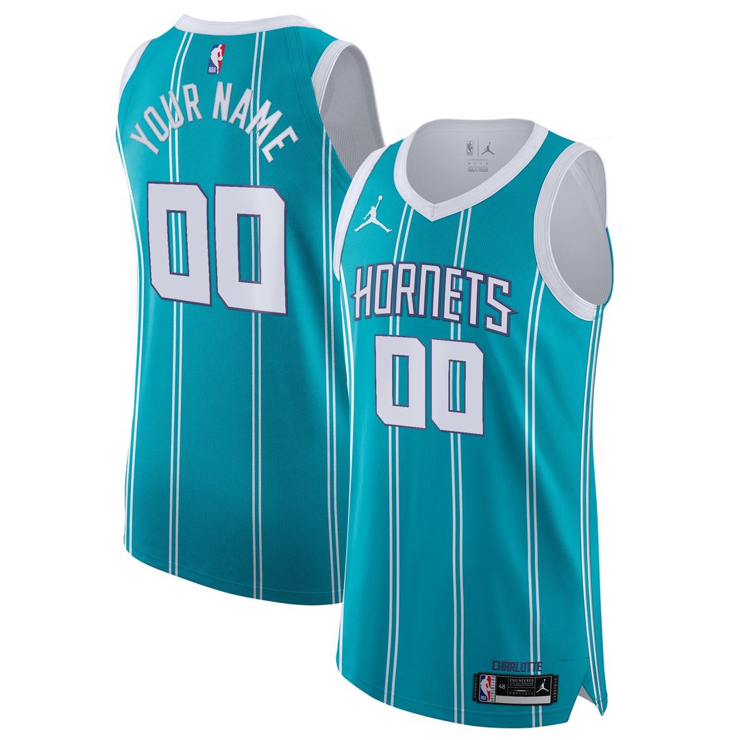 Charlotte Hornets Jordan Brand 2020/21 Authentic Custom Jersey Teal - Icon Edition Official NBA Team Apparel Basketball Fan Gear