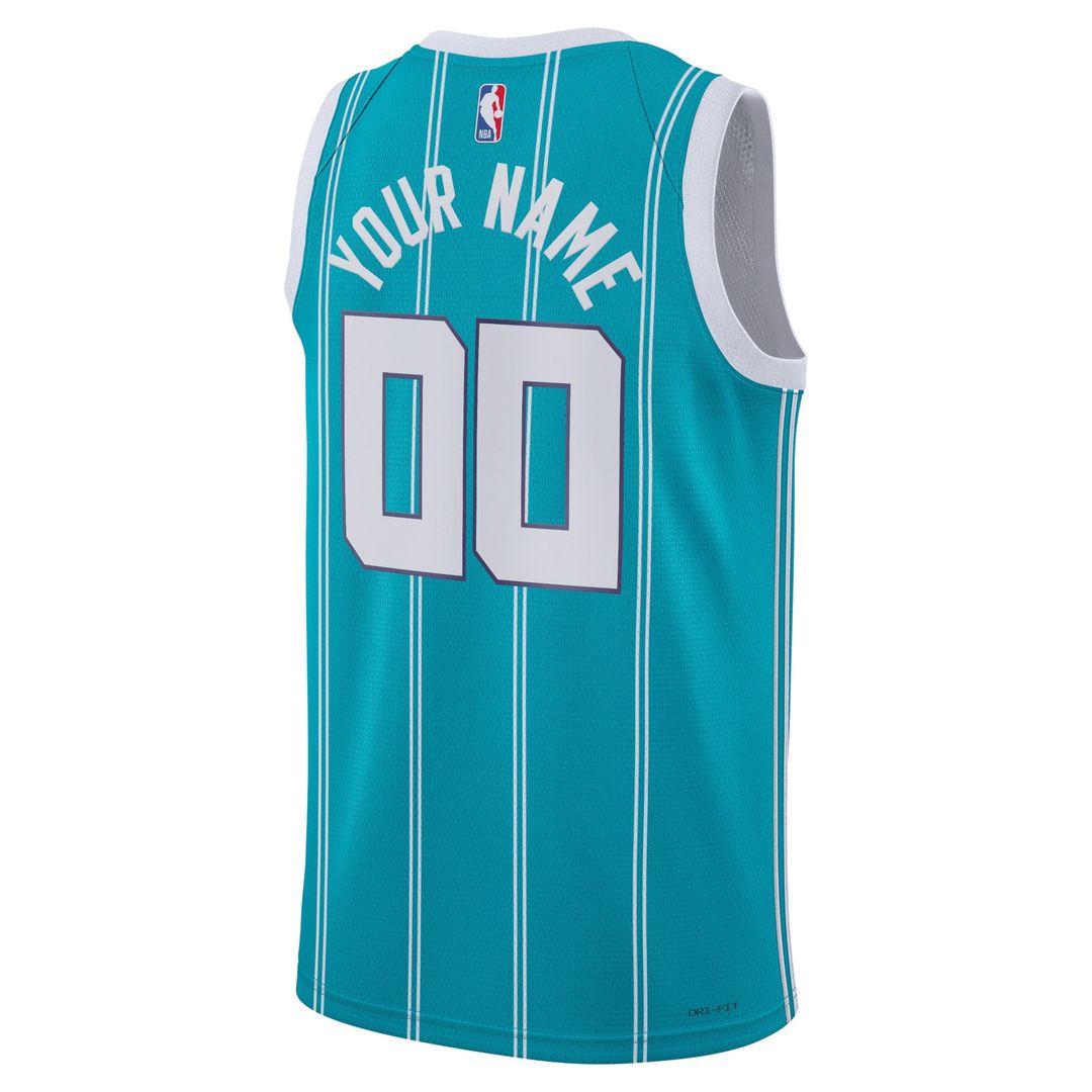 Charlotte Hornets Jordan Brand Unisex Swingman Custom Jersey Teal - Icon Edition Official NBA Team Apparel Basketball Fan Gear