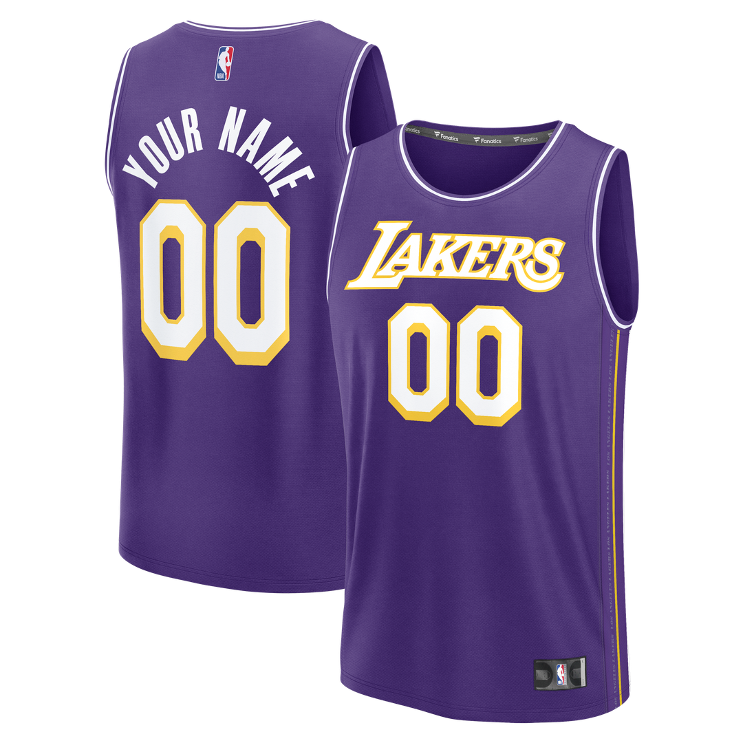 Los Angeles Lakers Fanatics Fast Break Custom Replica Jersey - Association Edition - White Official NBA Team Apparel Basketball Fan Gear