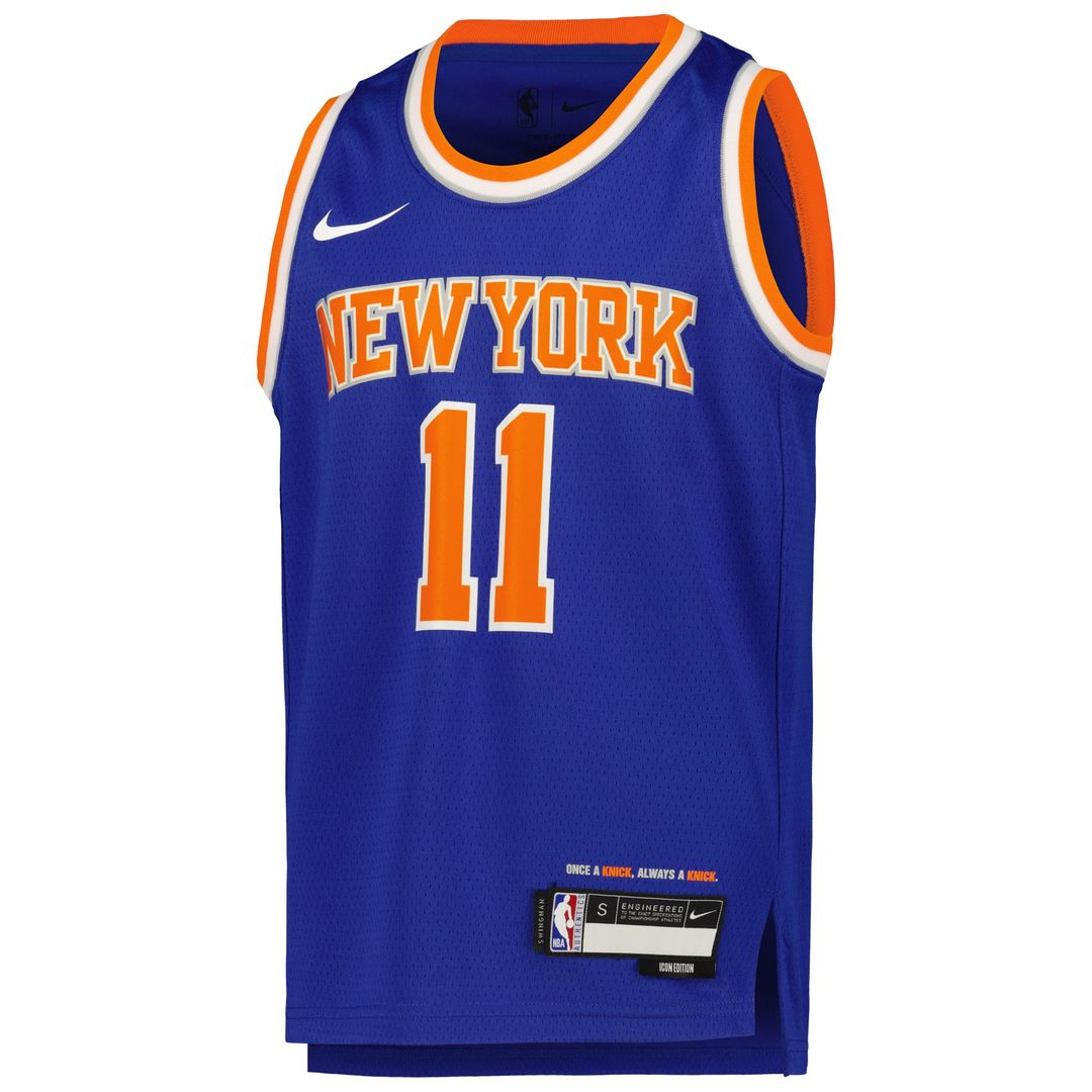 Jalen Brunson New York Knicks Nike Youth Swingman Jersey - Icon Edition - Blue Official NBA Team Apparel Basketball Fan Gear