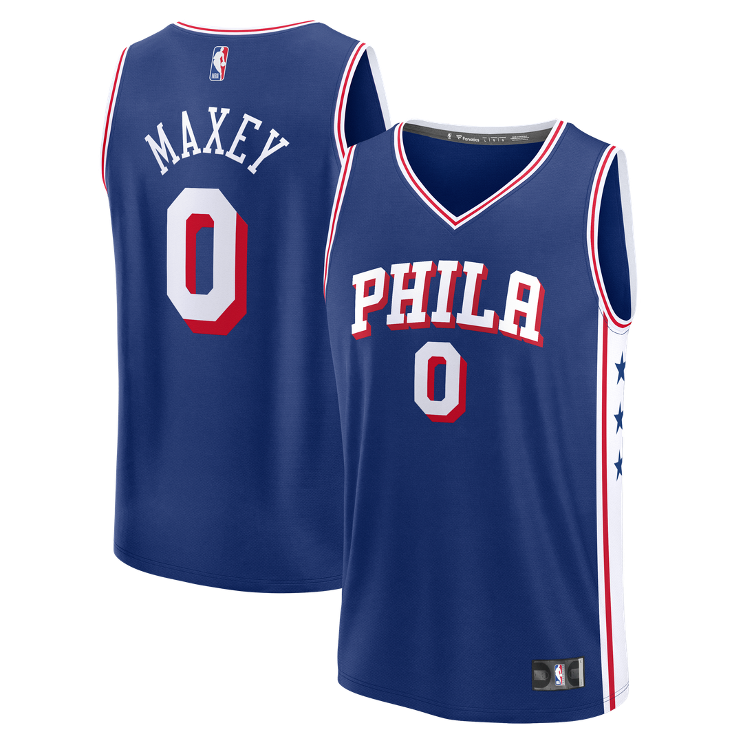 Tyrese Maxey Philadelphia 76ers Fanatics Fast Break Replica Player Jersey - Icon Edition - Royal Official NBA Team Apparel Basketball Fan Gear