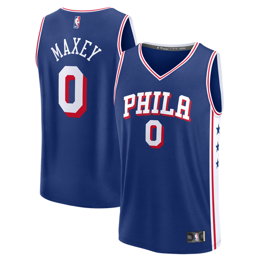 Tyrese Maxey Philadelphia 76ers Fanatics Fast Break Replica Player Jersey - Icon Edition - Royal Official NBA Team Apparel Basketball Fan Gear