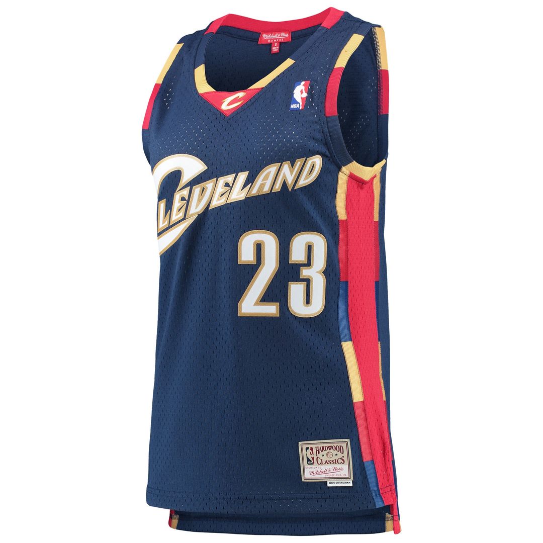 LeBron James Cleveland Cavaliers Mitchell & Ness Women's Hardwood Classics Swingman Jersey - Navy Official NBA Team Apparel Basketball Fan Gear
