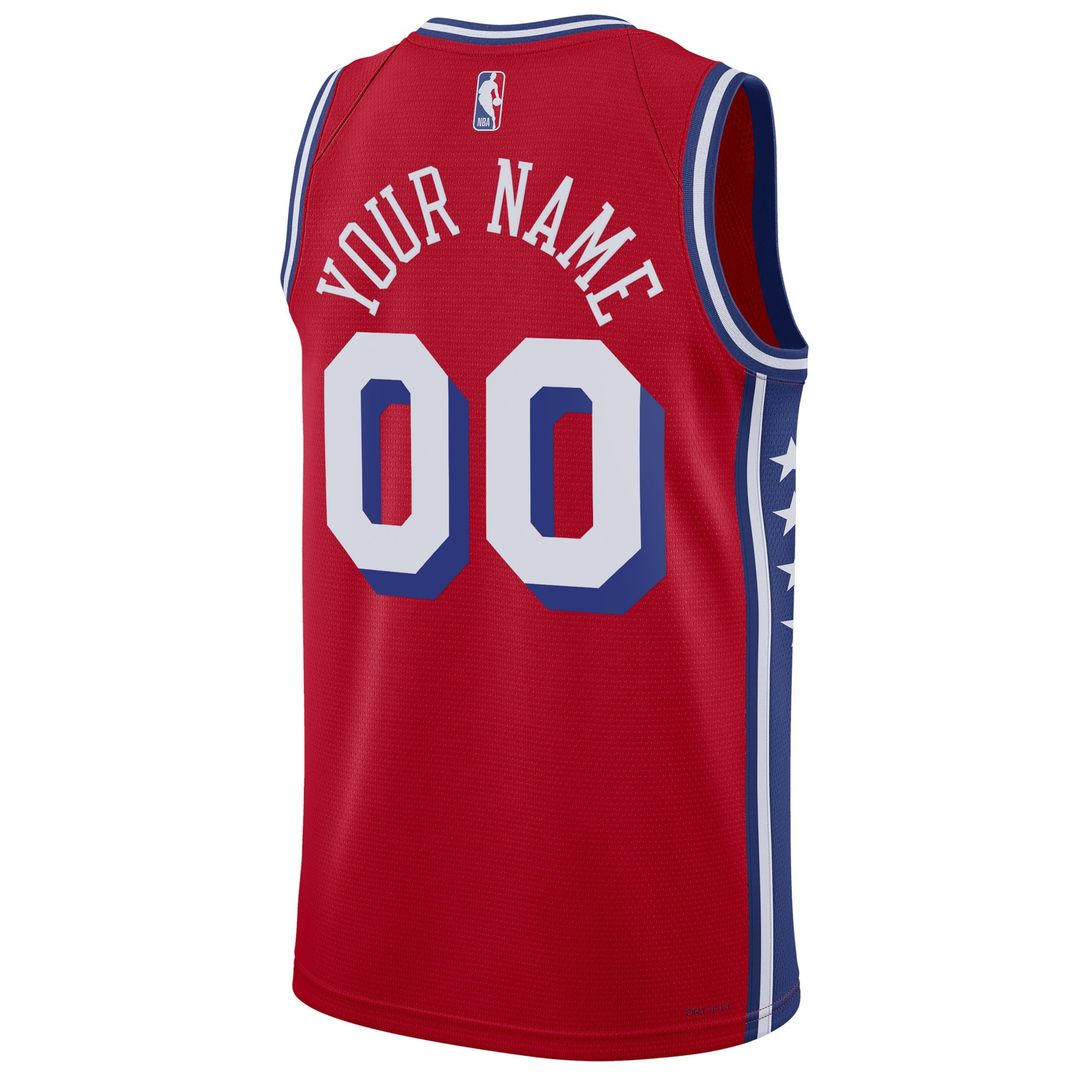 Philadelphia 76ers Jordan Brand Unisex 2022/23 Swingman Custom Jersey - Statement Edition - Red Official NBA Team Apparel Basketball Fan Gear