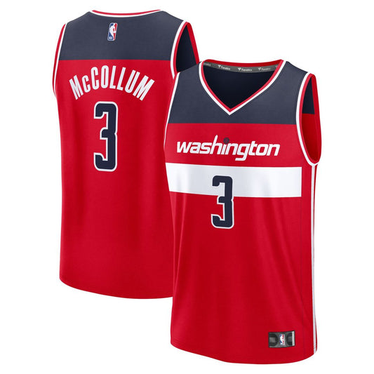 CJ McCollum Washington Wizards Fanatics Fast Break Replica Player Jersey - Icon Edition - Red Official NBA Team Apparel Basketball Fan Gear