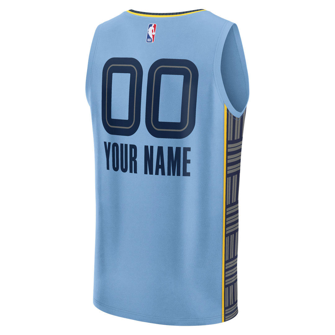 Memphis Grizzlies Fanatics Youth Fast Break Custom Jersey - Icon Edition - Navy Official NBA Team Apparel Basketball Fan Gear