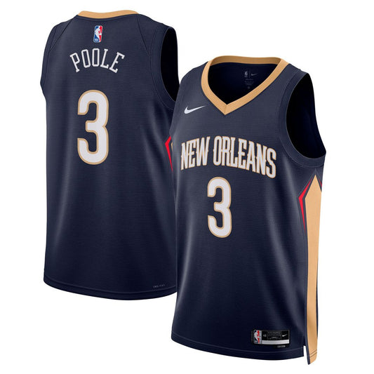 Jordan Poole New Orleans Pelicans Nike Unisex Swingman Jersey - Navy - Icon Edition Official NBA Team Apparel Basketball Fan Gear