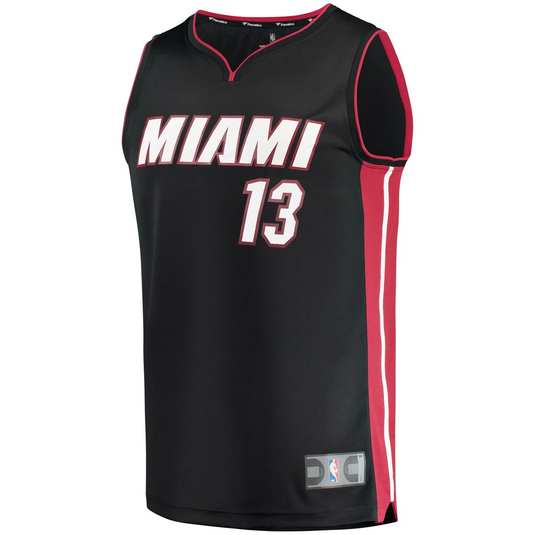 Bam Adebayo Miami Heat Fanatics Fast Break Replica Player Jersey - Icon Edition - Black Official NBA Team Apparel Basketball Fan Gear