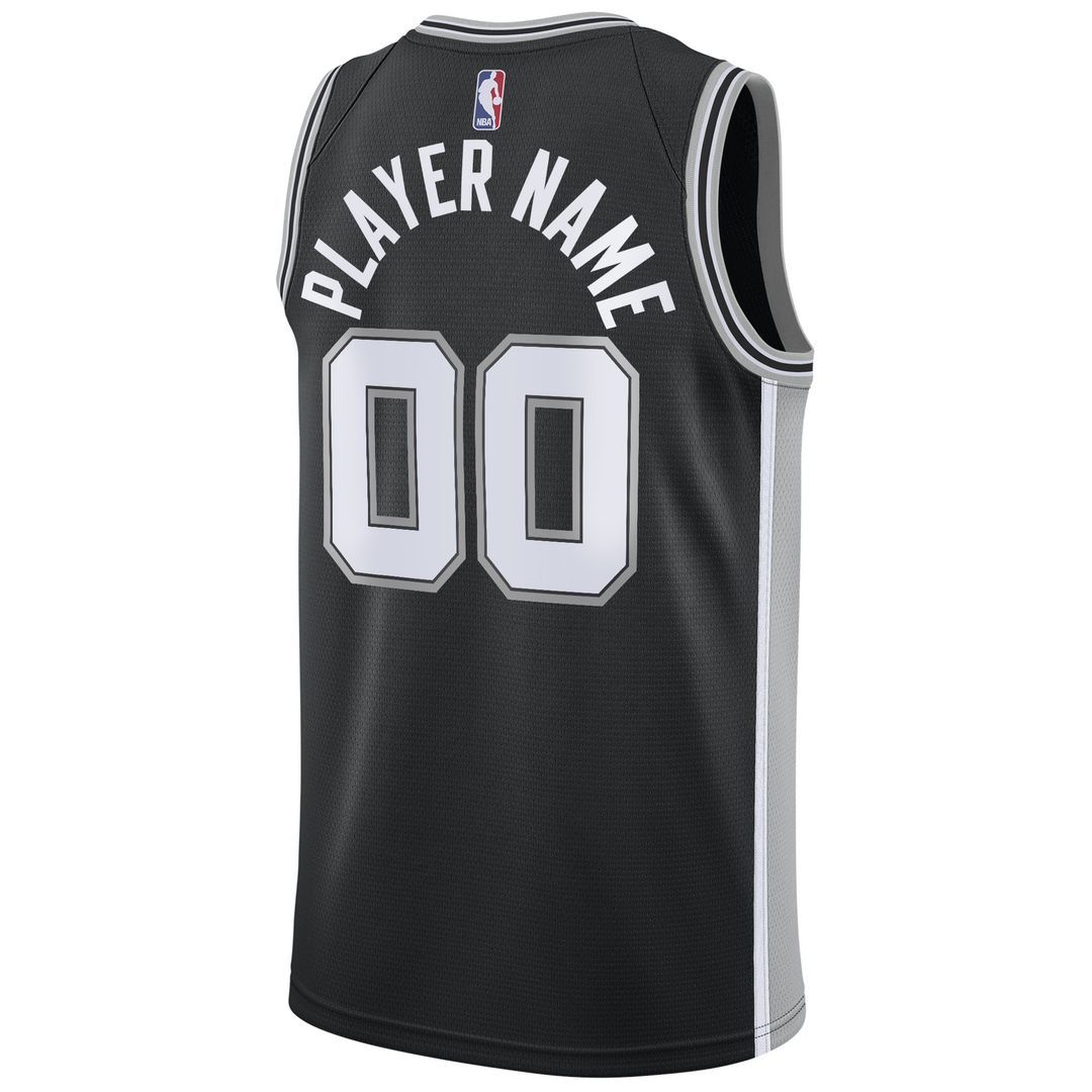 San Antonio Spurs Nike Swingman Custom Jersey Black - Icon Edition Official NBA Team Apparel Basketball Fan Gear