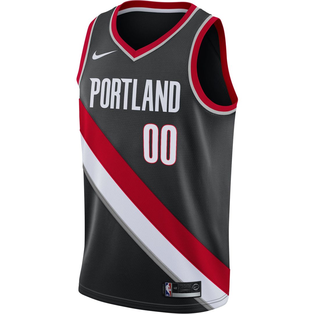 Portland Trail Blazers Nike 2020/21 Swingman Custom Jersey - Icon Edition - Black Official NBA Team Apparel Basketball Fan Gear