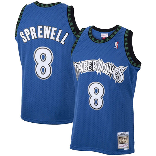 Latrell Sprewell Minnesota Timberwolves Mitchell & Ness 2003/04 Hardwood Classics Swingman Jersey - Blue Official NBA Team Apparel Basketball Fan Gear