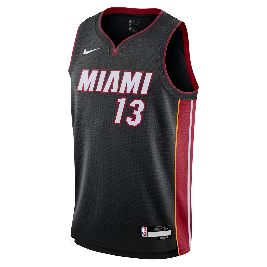 Bam Adebayo Miami Heat Nike Youth Swingman Jersey - Icon Edition - Black Official NBA Team Apparel Basketball Fan Gear