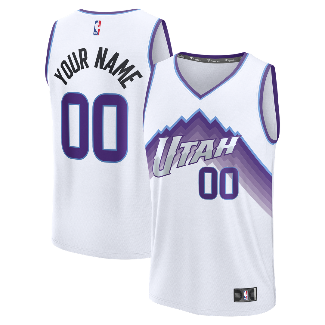 Utah Jazz Fanatics Fast Break Custom Jersey - Statement Edition - Black Official NBA Team Apparel Basketball Fan Gear