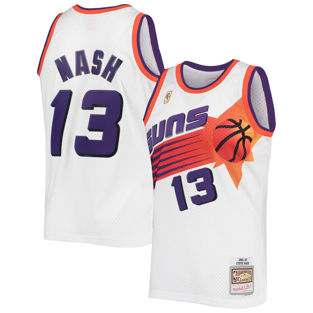 Steve Nash Phoenix Suns Mitchell & Ness 1996/97 Hardwood Classics Swingman Jersey - White Official NBA Team Apparel Basketball Fan Gear
