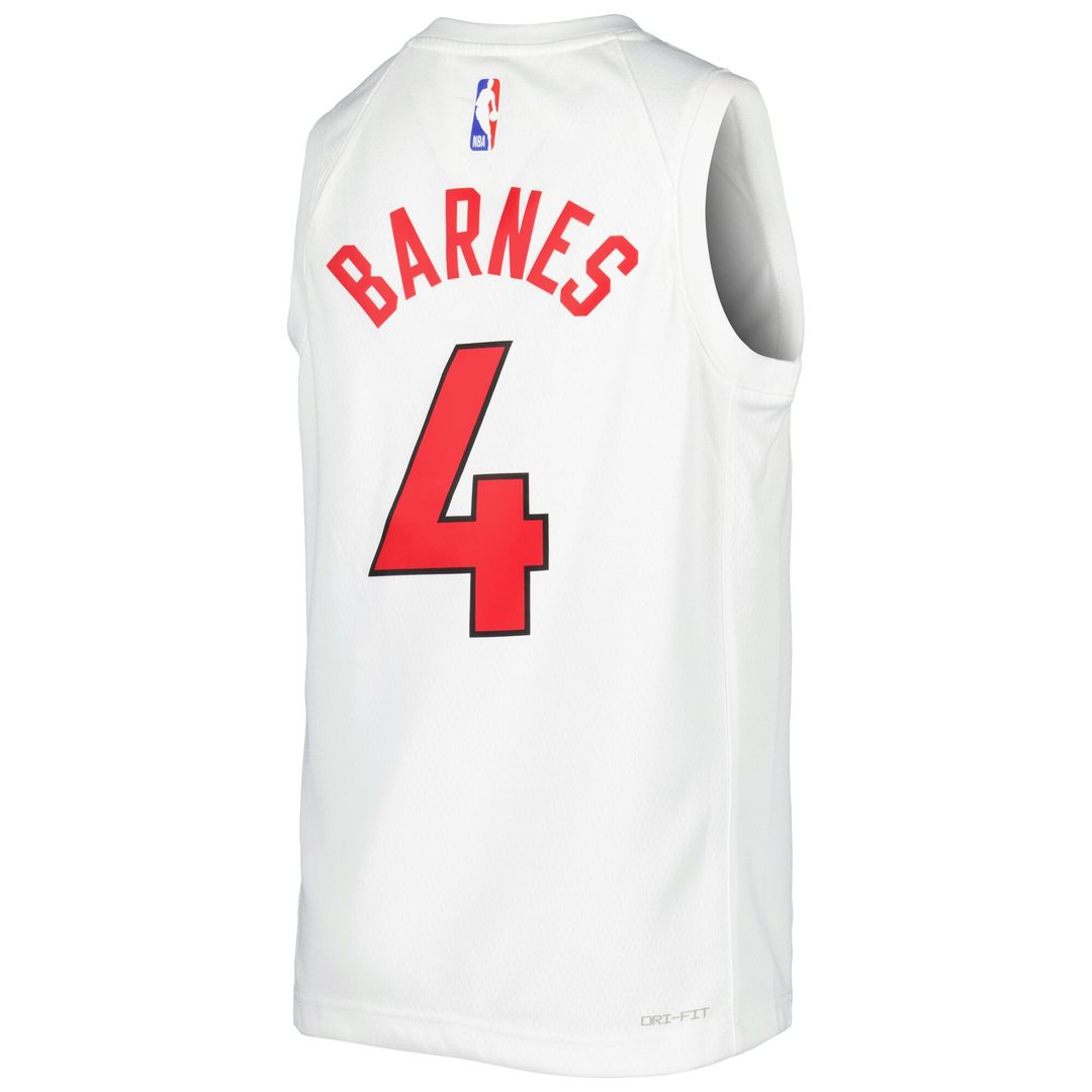 Scottie Barnes Toronto Raptors Nike Youth Swingman Jersey - Association Edition - White Official NBA Team Apparel Basketball Fan Gear
