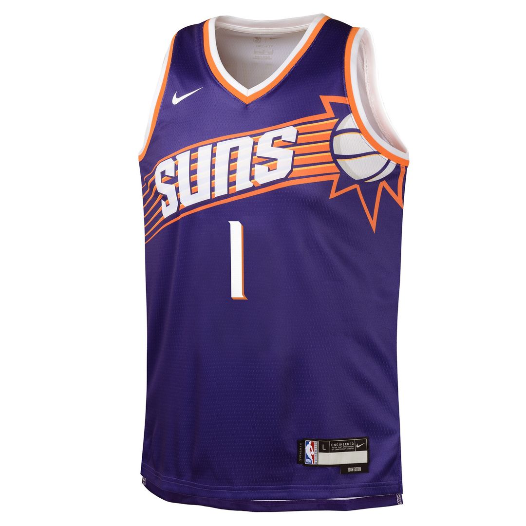 Devin Booker Phoenix Suns Nike Youth Swingman Jersey - Icon Edition - Purple Official NBA Team Apparel Basketball Fan Gear