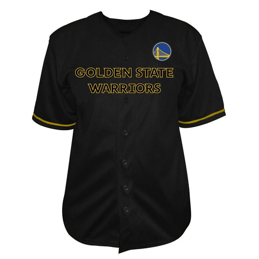 Golden State Warriors Fanatics Big & Tall Pop Full-Button Jersey - Black Official NBA Team Apparel Basketball Fan Gear