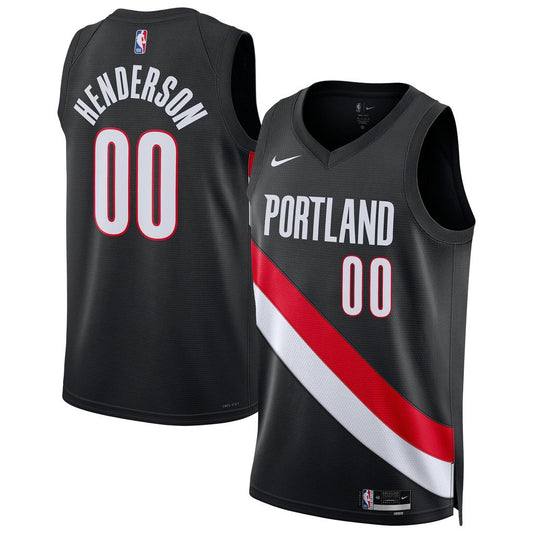 Scoot Henderson Portland Trail Blazers Nike Unisex Swingman Jersey - Icon Edition - Black Official NBA Team Apparel Basketball Fan Gear