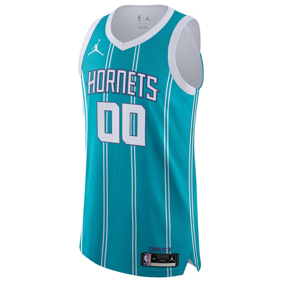 Charlotte Hornets Jordan Brand 2020/21 Authentic Custom Jersey Teal - Icon Edition Official NBA Team Apparel Basketball Fan Gear