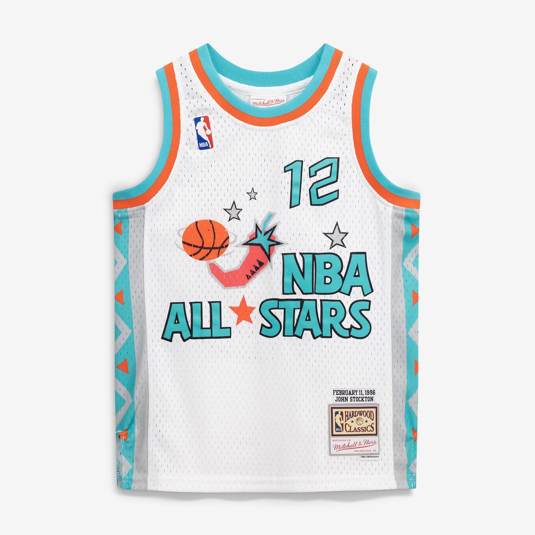 John Stockton 1996 NBA All-Star Game Mitchell & Ness Youth Hardwood Classics Swingman Jersey - White Official NBA Team Apparel Basketball Fan Gear