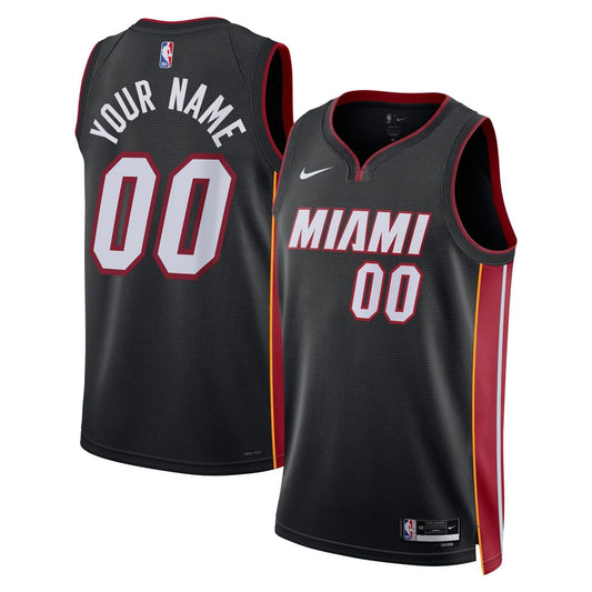 Miami Heat Nike Unisex Swingman Custom Jersey Black - Icon Edition Official NBA Team Apparel Basketball Fan Gear