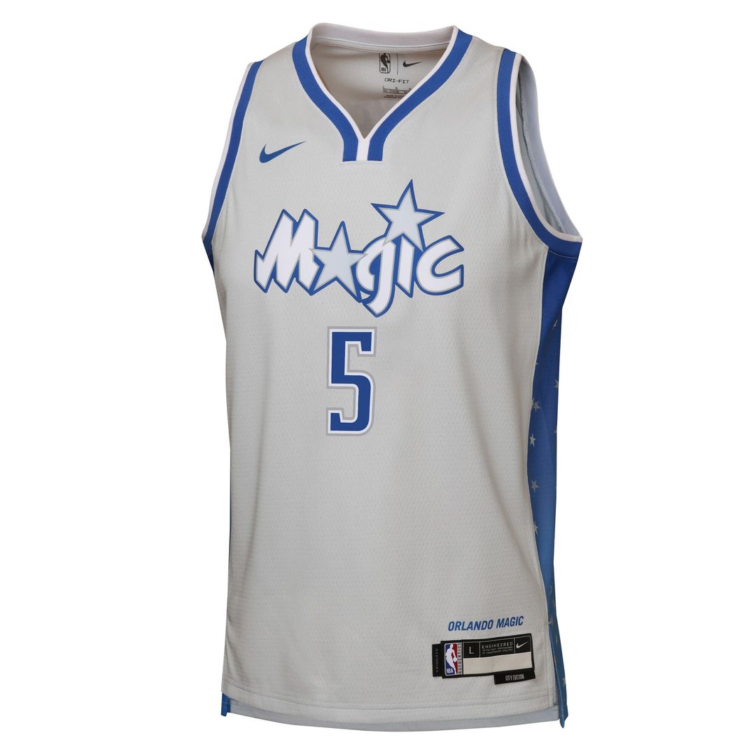 Paolo Banchero Orlando Magic Nike Youth 2025/26 City Edition Swingman Jersey - Silver Official NBA Team Apparel Basketball Fan Gear
