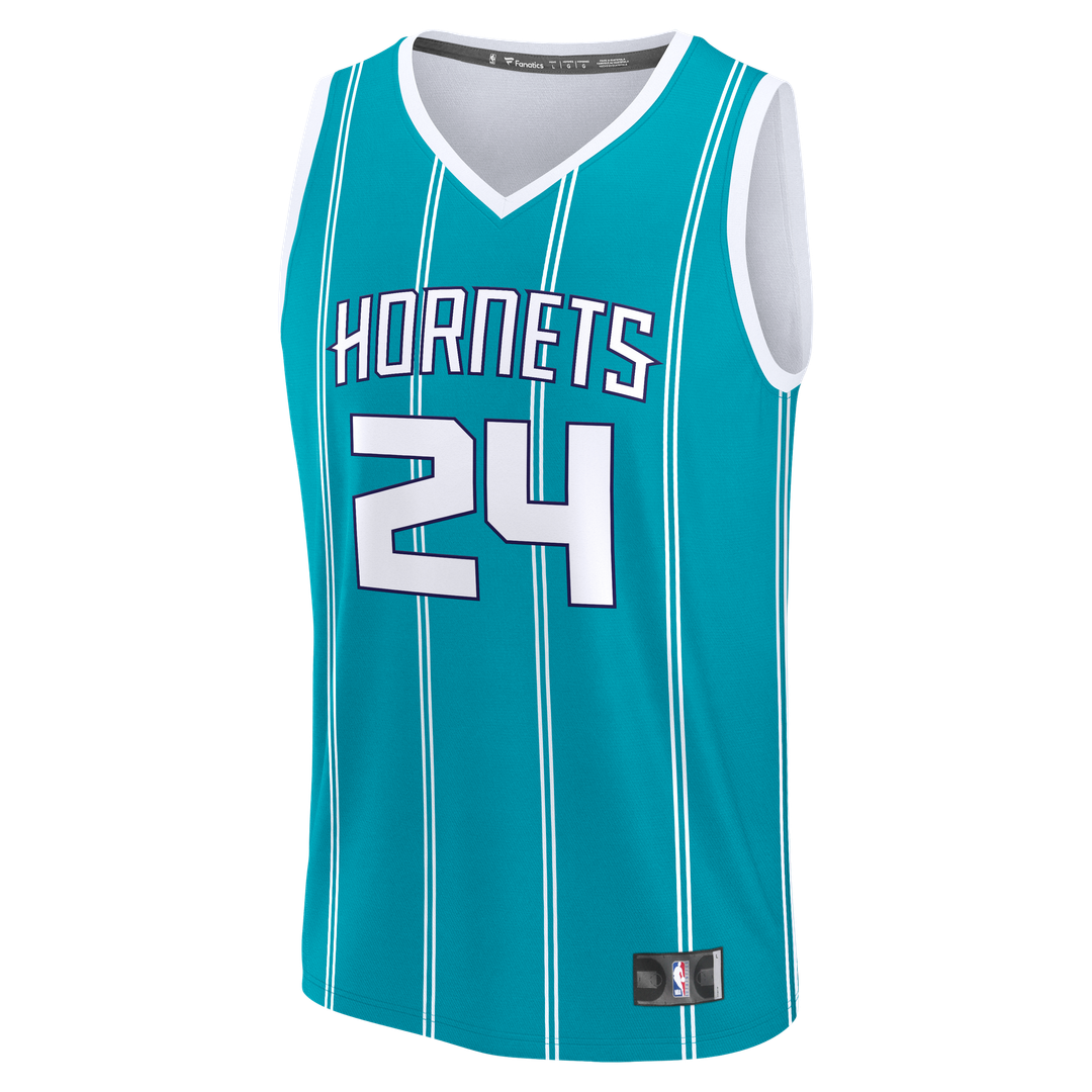 Brandon Miller Charlotte Hornets Fanatics Youth Fast Break Replica Jersey - Teal - Icon Edition Official NBA Team Apparel Basketball Fan Gear